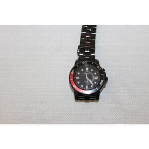 Seiko Kinetic Black Ion-Plated Men's Watch 100M Date Black Dial  Needs Capacitor